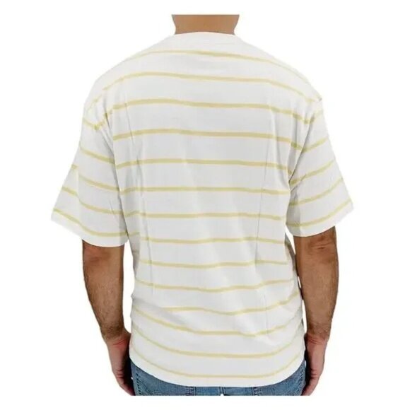 NWT AYR The Capital T White Yellow Stripe Knit Short Sleeve Tee - Picture 3 of 7